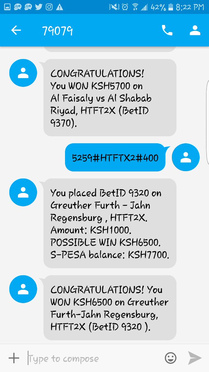 PKiogothe's tweet photo. Interested in PAY AFTER WIN SURE ODDS for 2 games odds ranging 6.5-11.0 pay after win Ksh 1000 ? . Send the word "READY" to 0741184075 now.(Use Safaricom for easy texting)
#TaylorSwiftAMAs
#teampixel
#RedSox
#MakeBelgiumGreatAgain
#BBUK
#TakiTakiMusicVideo
#TheQueenMzansi
#rtept https://t.co/24lA1siC7D