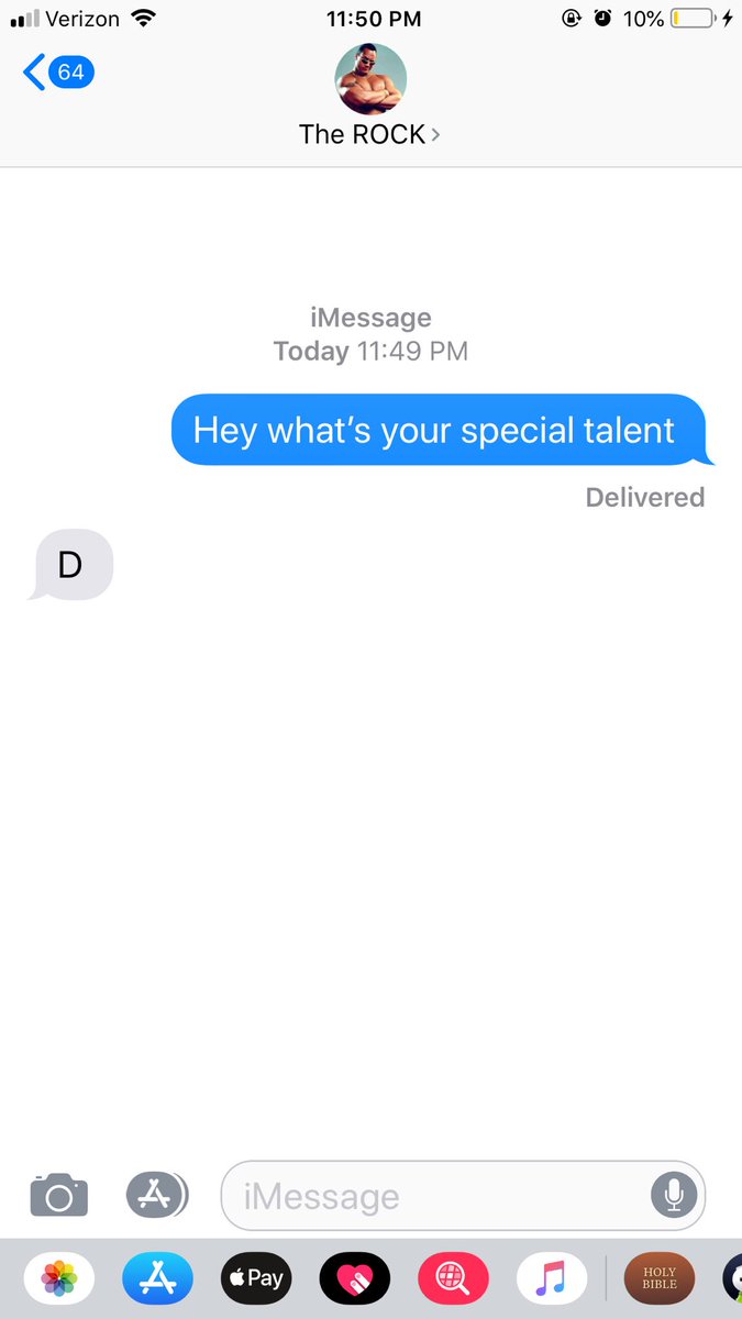ROCKTOBER15's tweet photo. Late night texts from bae 🙈🤠❤️🤘🏻😎 @TheRock https://t.co/DRUbUnFSBT