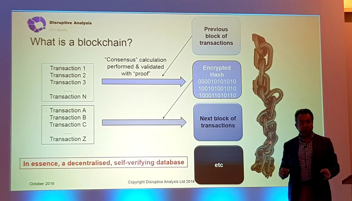 960sutton's tweet photo. Fascinating overview of #blockchain from @disruptivedean @RANGlobal #RANWorld - exploring how this can be used in wireless... #4G #LTE #5G https://t.co/cq6VOMHWWF