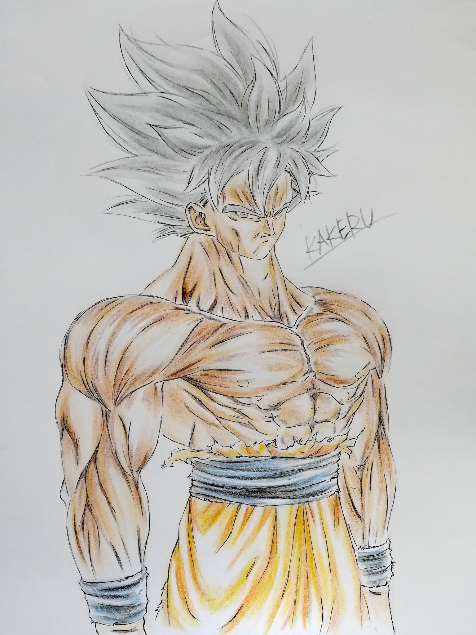 Kakeru Su Twitter 楽描き 体脂肪率1 孫悟空 気持ち悪い ドラゴンボール 悟空 筋肉 Dragonball Goku Muscle