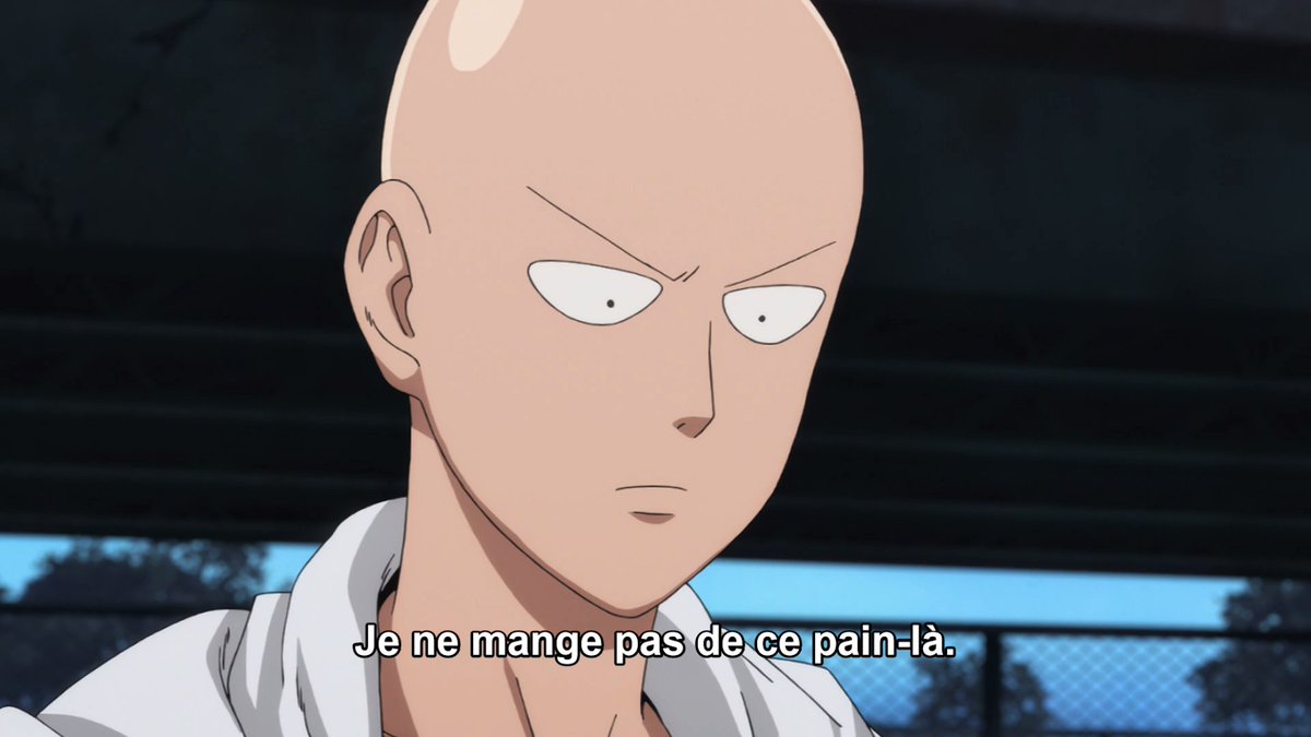 J’en profite pour saluer l’excellente traduction de One Punch Man sur  @ADNanime, un parfait cas d’« éditorialisation » de la traduction. Traducteur at adaptateur(s) ont fait le choix de tourner un maximum de choses à la dérision. Et vu le contexte de la série, ils ont eu raison.