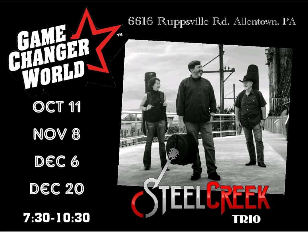 steelcreekband's tweet image. Come catch us this Thursday night at @GCWPA (formally Rascals) in Allentown. It's a complete entertainment center for the whole family: video games, mechanical bull, hatchet throwing, NFL on TVs, &amp;amp; a live African Parrot that will be sitting on my shoulder whistling along!
