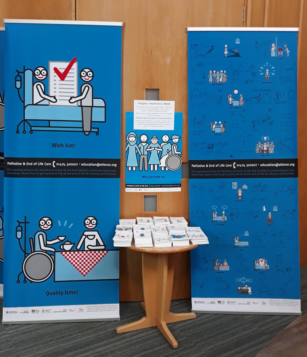 ellenorcharity's tweet photo. To celebrate #HospiceCareWeek we’ll be displaying work from a recent project with #BAME communities and #LAPCEL A range of materials have been created to help promote discussion around end of life and palliative care. Visit our display in #Gravesend and let us know what you think https://t.co/bPZFWPBKGe