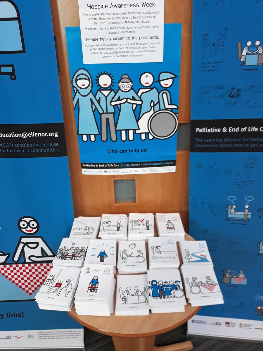 ellenorcharity's tweet photo. To celebrate #HospiceCareWeek we’ll be displaying work from a recent project with #BAME communities and #LAPCEL A range of materials have been created to help promote discussion around end of life and palliative care. Visit our display in #Gravesend and let us know what you think https://t.co/bPZFWPBKGe
