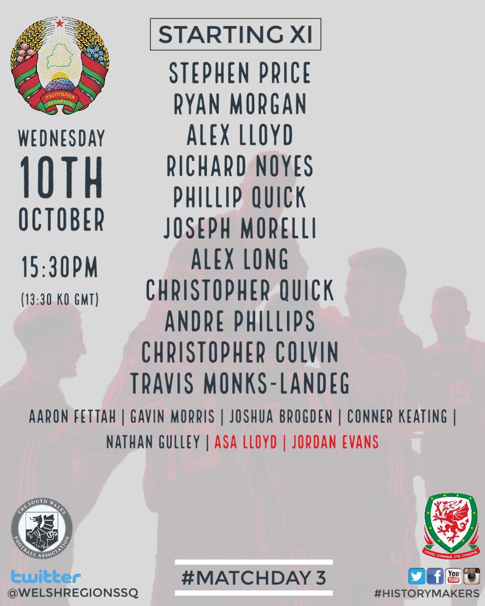 Team News Ahead of our final group game v Belarus #RegionsCup2018