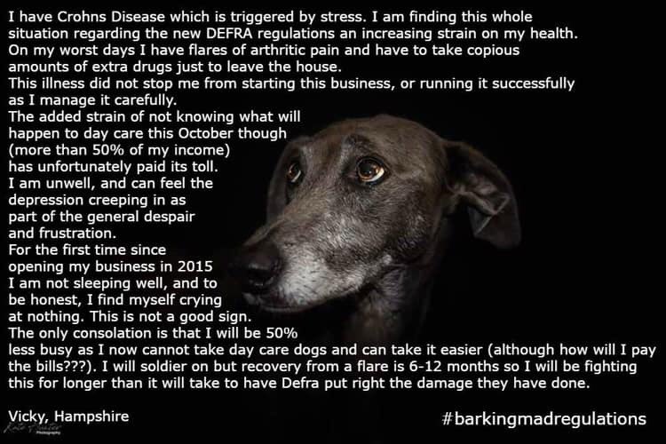 ohmarvellous's tweet image. Dear @MindCharity, @JackieDP, @mentalhealth @michaelgove this is the real human cost of @DefraGovUk new home dog boarding &amp;amp; daycare regulations on small businesses owned by people dealing with mental health issues. #barkingmadregulations findpetboarding.com/licensing/