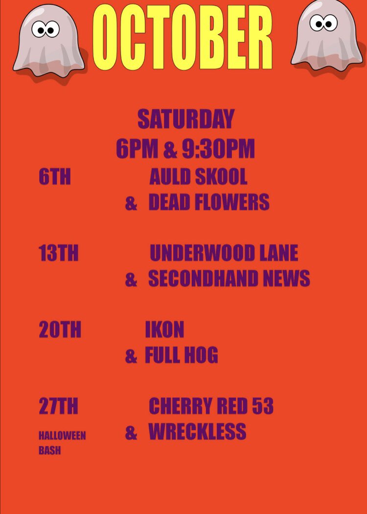 The rest of October is looking good! With the @SpreeFestival in full swing &amp; our #livemusic nights compliment it you are lucky people so get along &amp; show how #Paisley &amp; in particular The Cave patrons support #livemusic <a href="/Loudnproudtweet/">Loud'n'Proud</a> <a href="/WhatsOnRen/">What's On Renfrewshire</a> <a href="/PaisleyFirst/">Paisley First</a> #keepmusiclive