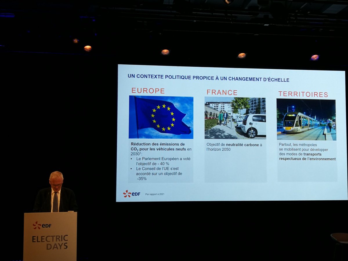 <a href="/SDeniard/">Scheherazade Deniard 🇪🇺</a> Belle prestation de <a href="/J_B_Levy/">Jean-Bernard Lévy</a>, <a href="/EDFofficiel/">EDF</a>, pionnier de la mobilité électrique @Sodetrel <a href="/grandlyon/">Métropole de Lyon</a> &amp; 5 dépôts 1500 points de charge, Partenariat <a href="/renault_fr/">Renault France</a>