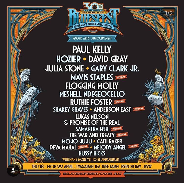 DevaMahal's tweet photo. NEW DATES!So excited 2 b playing the @bluesfestbyronbay along w/ some of my homies like @officialmeshell @allenstone @benharper @ruthiefostermusic & @cahoneydrops!Gna b a mess! #Australia family, come thru!Bringing all the β€οΈyour way!! #2019 #bluesfestbyronbay #rundeeptour π¨π¨π¨ https://t.co/Ot8F1MXJQo