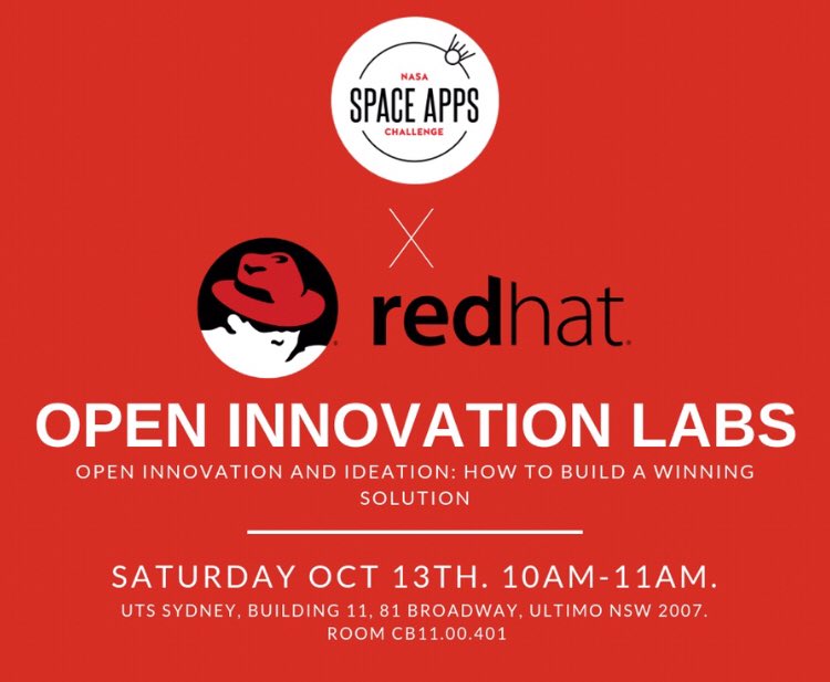 SpaceAppsSydney's tweet photo. Join us on the 13th of October as we team up with RedHat and Amazon Alexa! 
#spaceappssydney #spaceapps #nasa https://t.co/y5RAsHYVO3