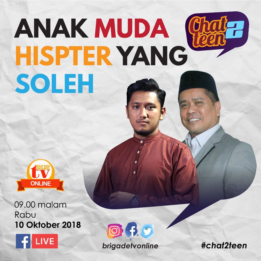 brigadetv's tweet photo. #Chat2Teen | Malam ni guys! https://t.co/dTIwDKhQmr
