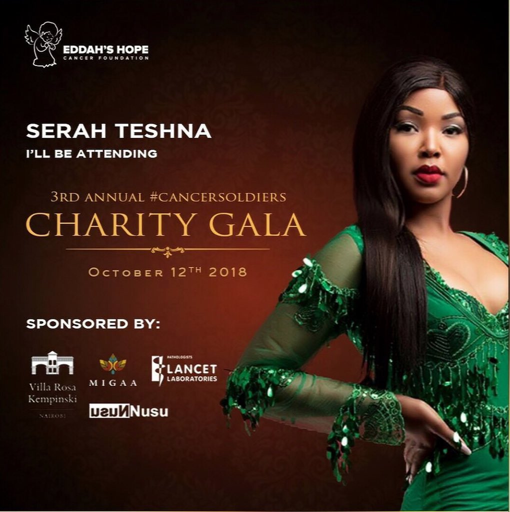 SerahTeshna's tweet photo. Join me in supporting Eddah's Hope Cancer Foundation @Eddahs_Hope for a night of fun, celebration and glamour. Individual tickets go for ksh.5000 and corporate tables of ten at ksh 100000. #defininghope #charitygala #cancersoldiers https://t.co/vF6cdJ6YZK