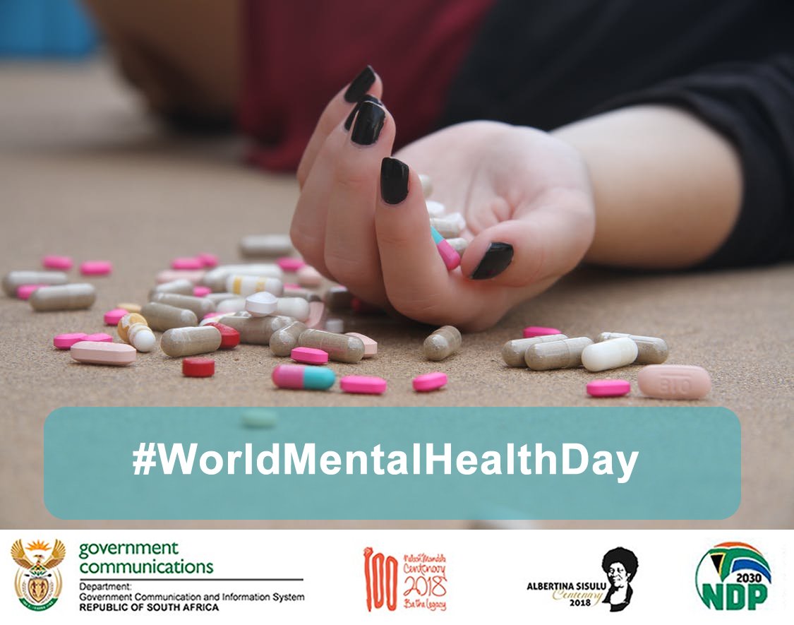 GovernmentZA's tweet photo. Good morning SA! Today is #WorldMentalHealthDay. This day aims to educate people about mental health and to reduce the stigma and discrimination people with mental health issues often experience. https://t.co/ns20oCoUDm