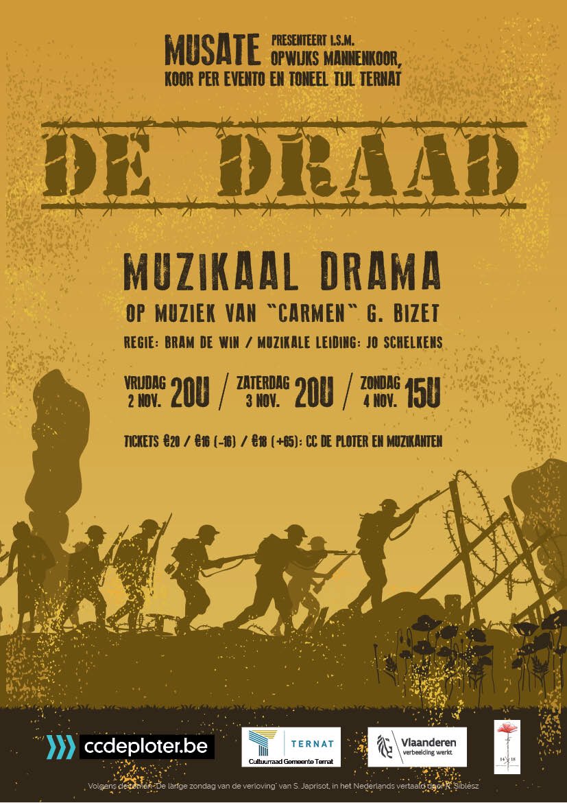 MusateTweet's tweet image. De voorbereidingen voor De Draad draaien op volle toeren! Tickets voor dit niet te missen spektakel op 2, 3 en 4 november kan je bestellen via @ccdeploter: ccdeploter.be/de-draad