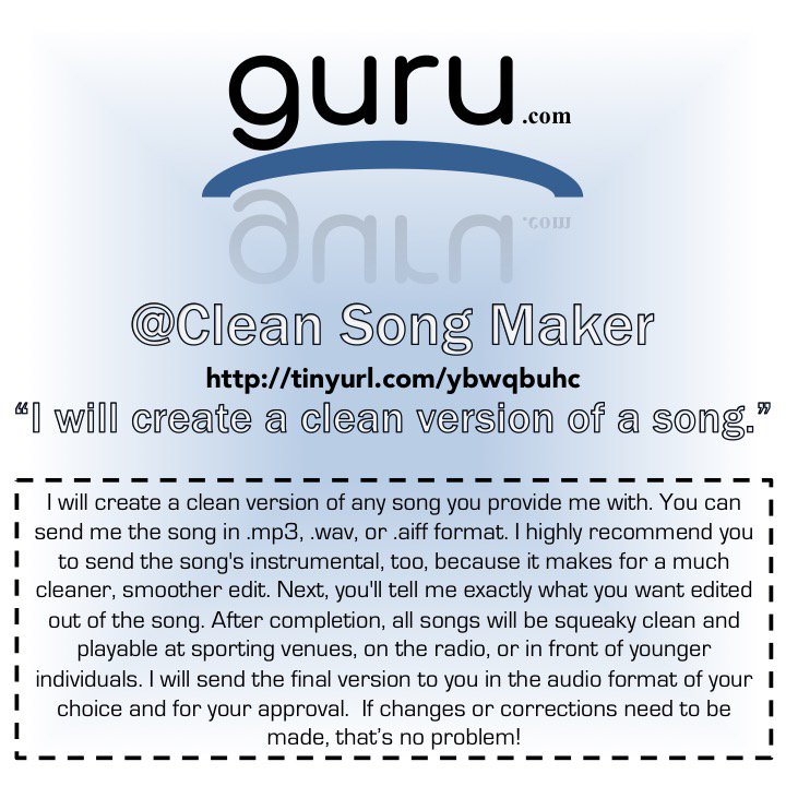 CleanSongMaker's tweet image. #MyService