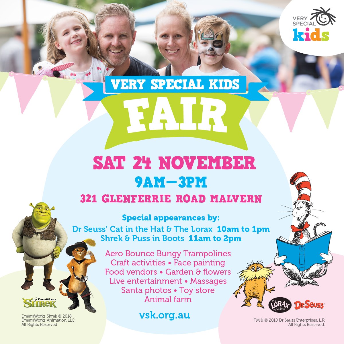 Very Special Kids annual Fair is back Saturday 24 November! It's a shopping experience, a great day out for the whole family and it’s all for a wonderful cause. Can't wait to see you all there. For updates, join our Facebook event: bit.ly/2yakM89