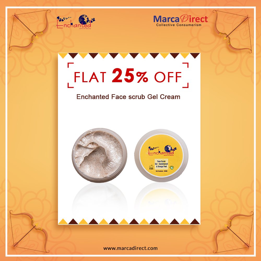 marca_direct's tweet photo. Enchanted Face Scrub Sandalwood &amp; Orange Peel  and Grab Flat 25% OFF Exclusively at Marca Direct.
Shop Now>>>https://t.co/kht79zPqni
#Enchanted #BeautyProduct #FaceScrub https://t.co/Ae4GeqiYNL