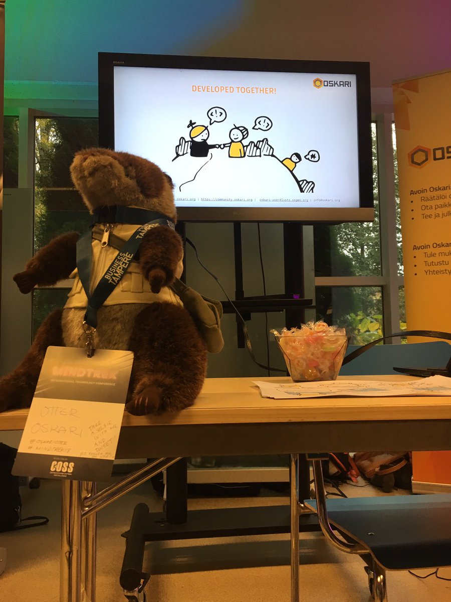 Oskari Otter representing in Mindtrek 2018! <a href="/oskari_org/">Oskari.org</a> #oskariotter #mindtrek18