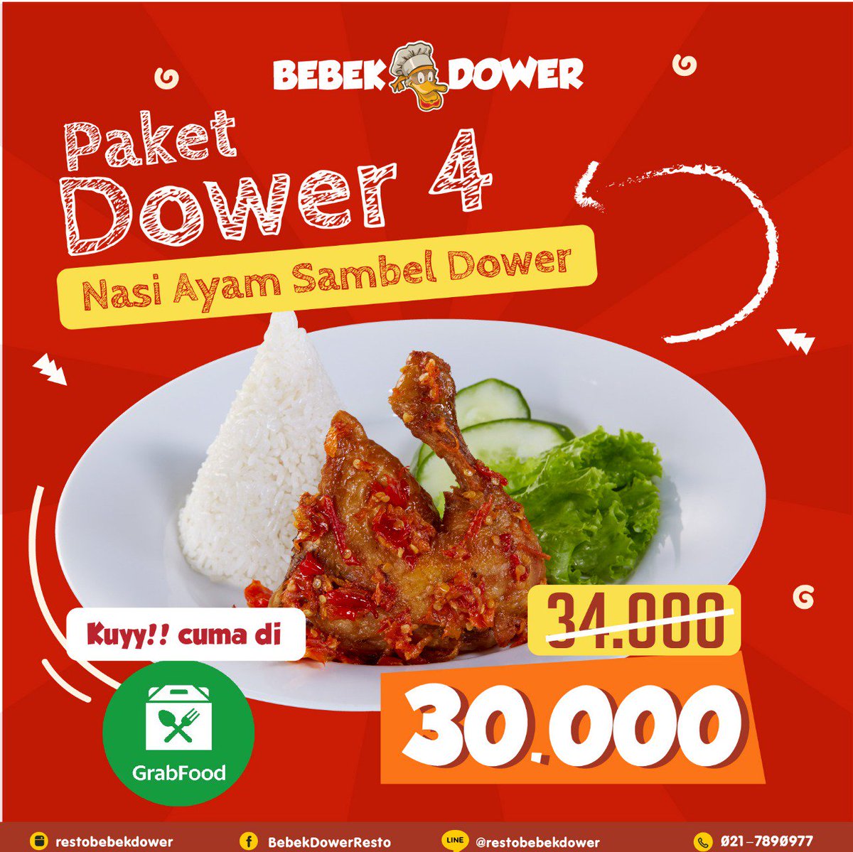 BebekDowerResto's tweet photo. Promo Dower !
Promo khusus Grab Food

Kalian bisa hemat sampai 12.000 loh!

Caranya gampang kok. Tinggal buka aplikasi Grab Food kalian dan cari bebek dower terdekat.

Makanan kamu bisa sampai ke tempatmu tanpa harus antri dan harga lebih murah looh 😋 https://t.co/CRKu61fbLO