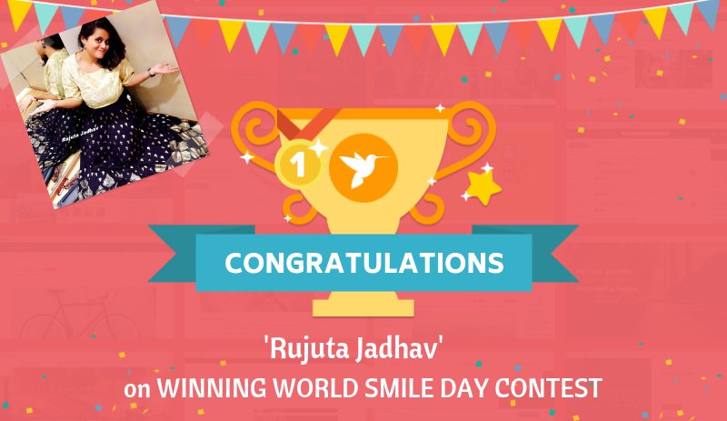 AcharyaDigital's tweet photo. Though it was a very tough competition because all the memories are very beautiful.
DigitalAcharya appreciates everyone great efforts.
CONGRATULATIONS @SimplyRujuta on winning 'WORLD SMILE DAY๐' contest.๐๐
Apologies for the delay!
#DigitalAcharya #lifeatDA #winner #smileday https://t.co/FETDbUDFXk