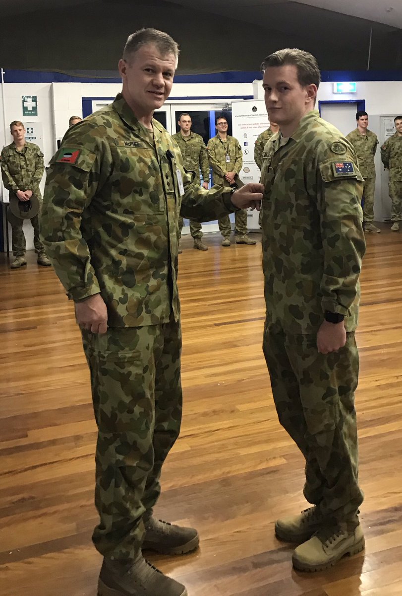 CO_41RNSWR's tweet photo. Proud to promote one of our next generation @41RNSWR leaders last night at HMAS Vampire, current home of A Company. Congratulations LCPL Gay. Another skilled citizen soldier contributing to 41 RNSWR and @AustralianArmy. Ready. Capable. Respected. #GoodSoldiering #41rnswr https://t.co/D1BioLwrSl