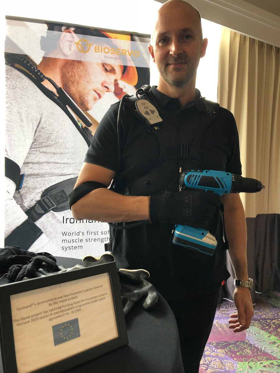 Bioservo's tweet photo. Meet us at #EWTS2018 ! Come by and try Ironhand in the Demo Zone! #softroboticsystem #sustainableworkplace #ihandproject @EU_H2020 https://t.co/ieRX9q4OAy