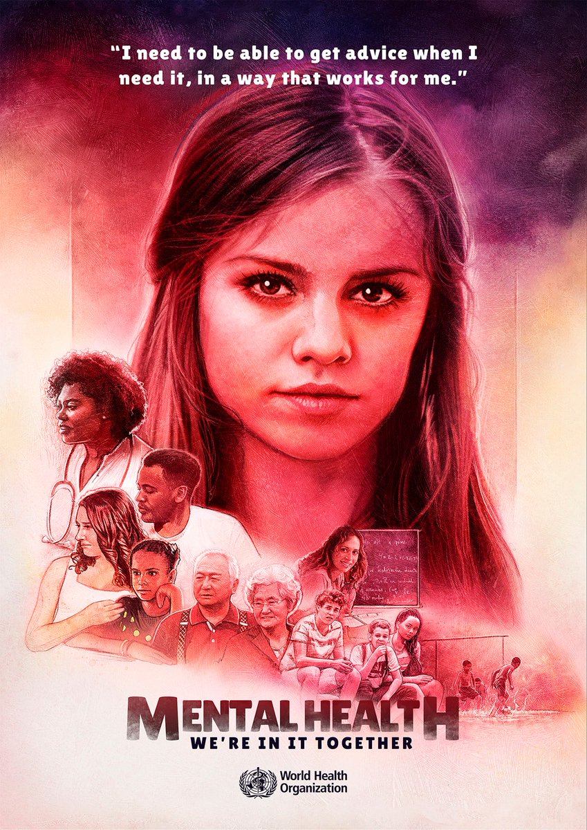 OneBigRobot's tweet photo. Happy to announce our collaboration with @WHO in this poster campaign supporting adolescents with #mentalhealth conditions. We're in together! #WorldMentalHealthDay #LetsTalk https://t.co/787H5QtjeF
