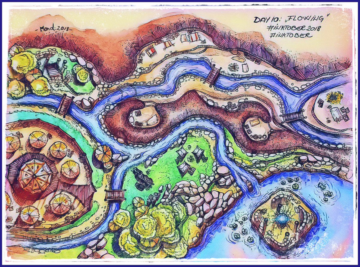 MaruMADDESIGN1's tweet photo. Day 10 - For "Flowing" i've picked a table top map composition - since i love table top rpgs & maps.Enjoy! @jakeparker @inktober #flowing #inktoberflowing #inktober2018 #inktoberday10 #green #wood #map #river #tabletopgames #tabletop #tabletopmap #landscape #illustration https://t.co/ueEK1jor8m