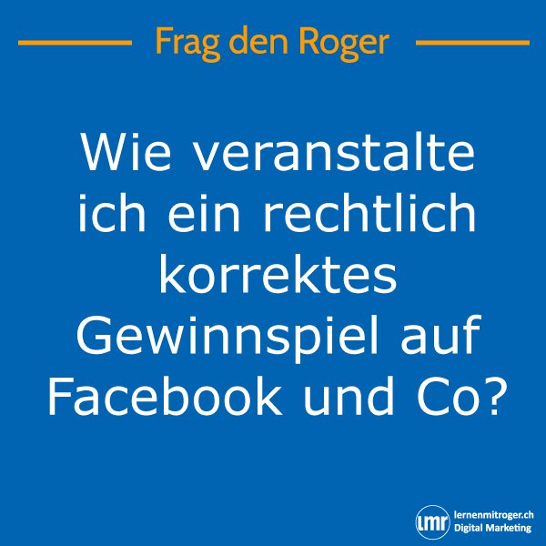 fragdenroger's tweet photo. Frag den Roger Folge 001:
Wie führe ich ein rechtlich korrektes Gewinnspiel durch?
https://t.co/uQfNAPv7YS 
#FragdenRoger #Wettbewerb #Gewinnspiel #Verlosung #Facebook #SocialMedia #DigitalMarketing https://t.co/OCIPQtdynA