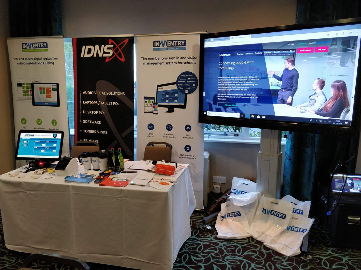 IDNSAVDave's tweet photo. All ready to go at #casbam . Looking forward to speaking with #cumbrian #schools about @InVentryLtd @myClevertouch @ClassVR @tier1online . #sbm #edtech #gdpr #VRinEDU #refurb @IDNSAV https://t.co/oVXngF64tR