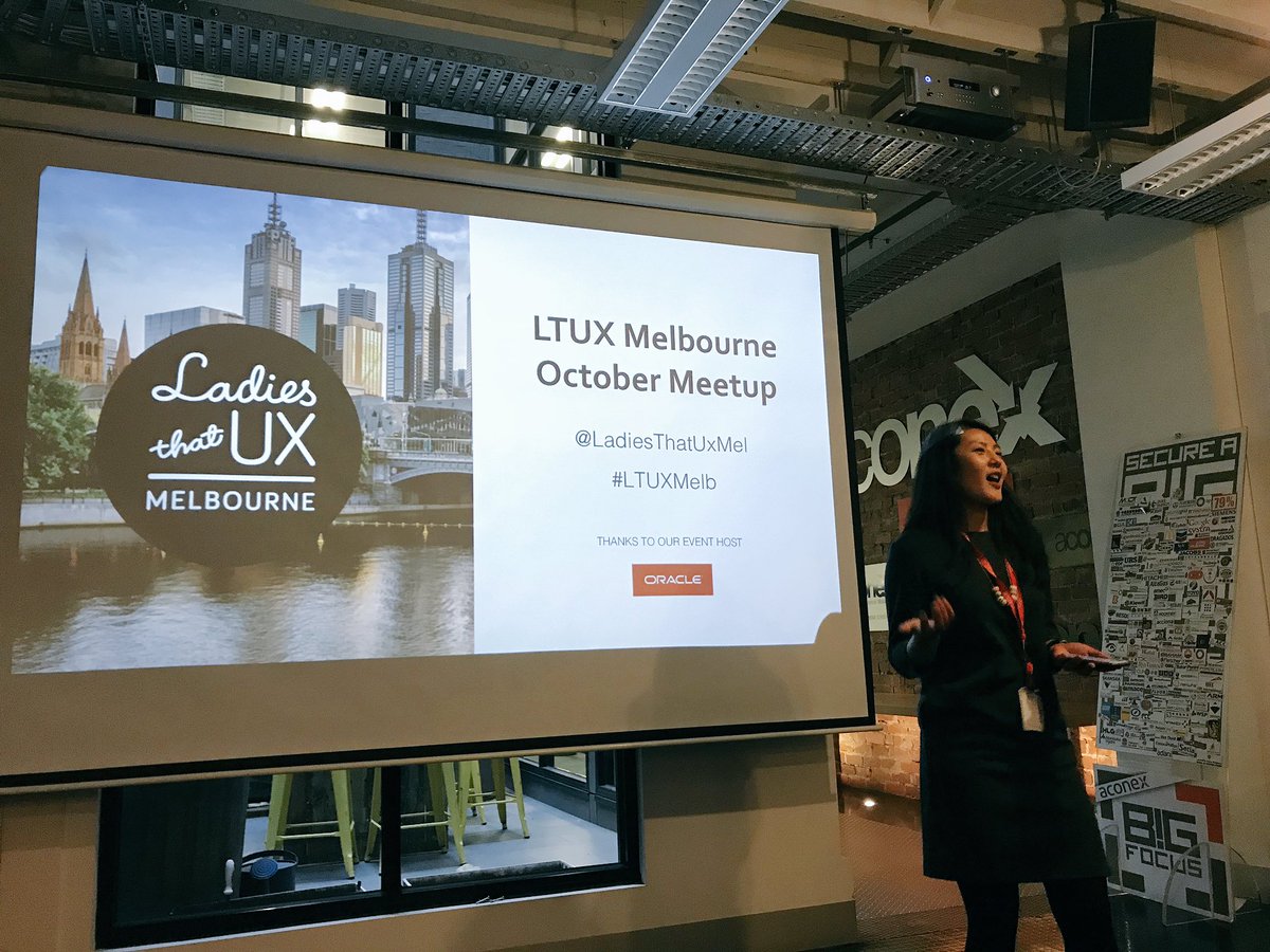 Sarah introducing tonight’s speaker Belinda Dal Lago talking about effective communication and leadership #ltuxmelb <a href="/LadiesThatUXMEL/">LadiesThatUX / Melb</a>