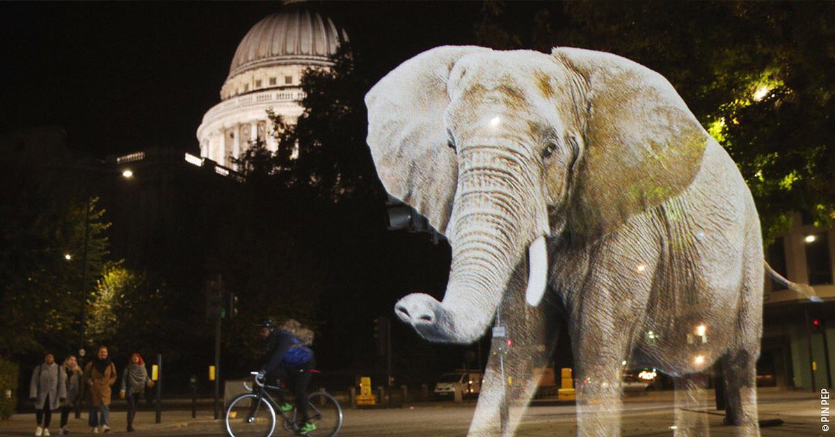 .@wwf_uk are raising awareness of the illegal wildlife trade with a life-size elephant hologram in London! Help them #StopWildlifeTrafficking and #EndWildlifeCrime by signing their petition to world leaders: http://ow.ly/KR6z30m7g9t