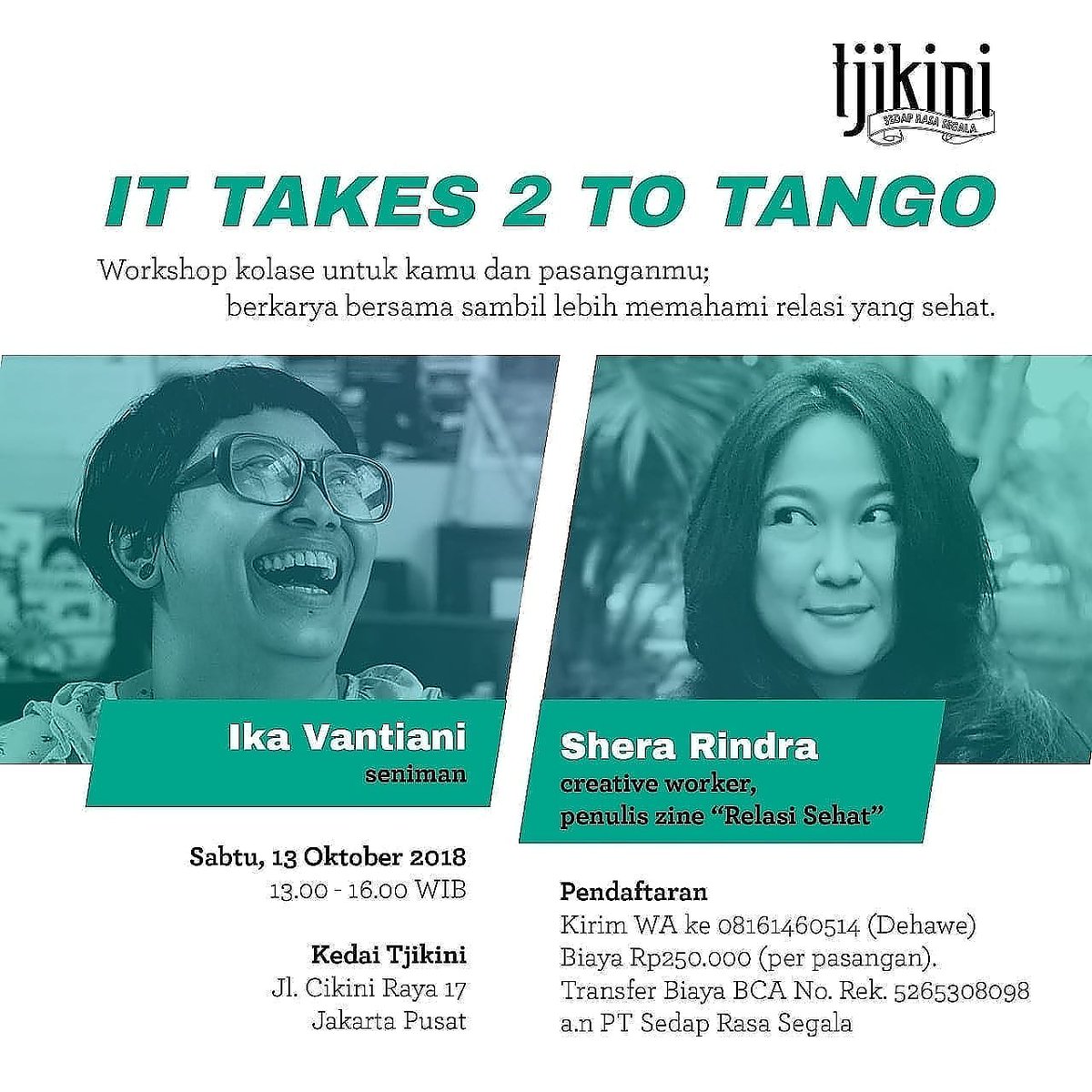 Ayo ikutan #workshop seni #kolase brsm <a href="/vantiani/">Ika Vantiani</a> dan <a href="/shefemelle/">Shera R Pringgodigdo</a> di <a href="/tjikini/">tjikini17</a> sambil bahas relasi sehat brsm pasanganmu.