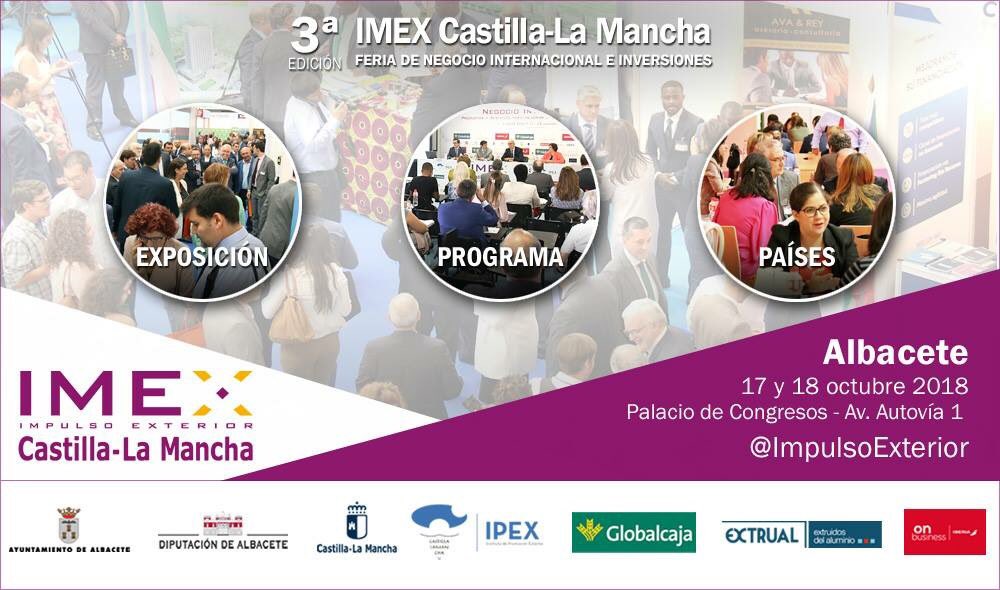 RoselloJavi's tweet photo. #Almansa estará presente en #IMEXCLM la mayor feria de negocio internacional, que se celebrará este año en Albacete los días 17 y 18 de octubre. Almansa contará con un stand propio y tendrá un papel destacado el jueves con el desarrollo de una conferencia @ImpulsoExterior #Sapres https://t.co/H2r4CZD9d4