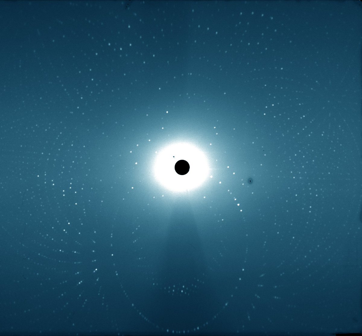 drmpblakeley's tweet image. A #neutron Laue diffraction pattern from a perdeuterated #lectin with #fucose bound. Well done Lukas! @AnneImberty @ILLGrenoble