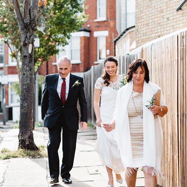 Ready to get married. Laura was walked down the aisle by her grandad. He looked so proud to be by her side on this special day. Wedding at @thamesrowingclub