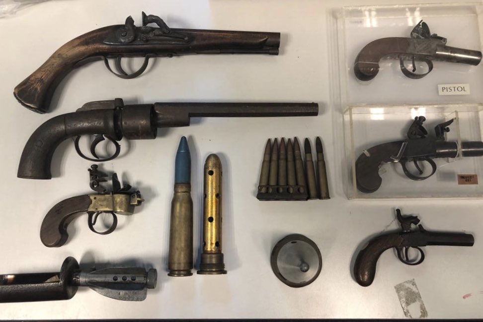 These were handed in to us yesterday, from a museum that is closing down. We will be assessing them and seeing if they will be suitable for passing on to somewhere - ironically like a museum for example. 
#AntiqueFirearms