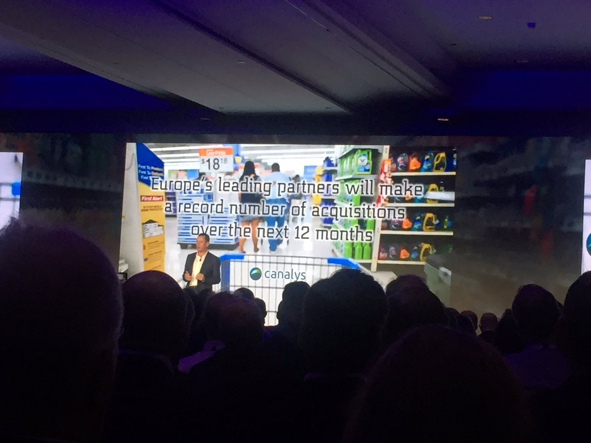 SamanthaCanaway's tweet photo. Some very interesting topics from Steve in the Keynote opening speech #AI #partnergrowth #industryleaders #amazonvsapple #vendorsvschannel @CanalysForum https://t.co/WsYCIHZf1L