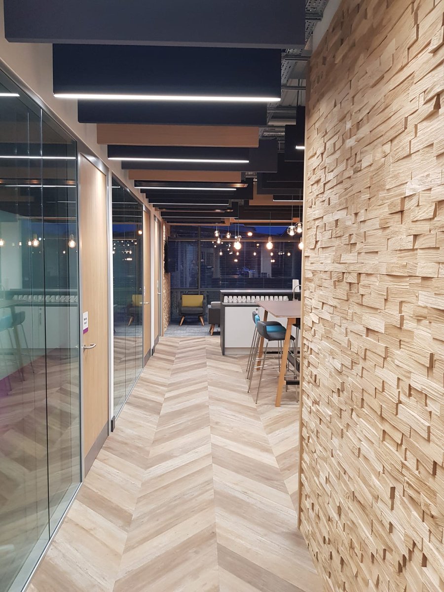 WorkBoxUK's tweet photo. A major office fit-out completed on time and on budget in Leeds recently. The project included ceiling baffles, bespoke furniture, moveable walls and glass partitioning. #highspec #ceilingbaffles #officefitout #leedsoffice #glasspartitioning #moveablewalls #bespokefurniture https://t.co/E0TUviGcAI