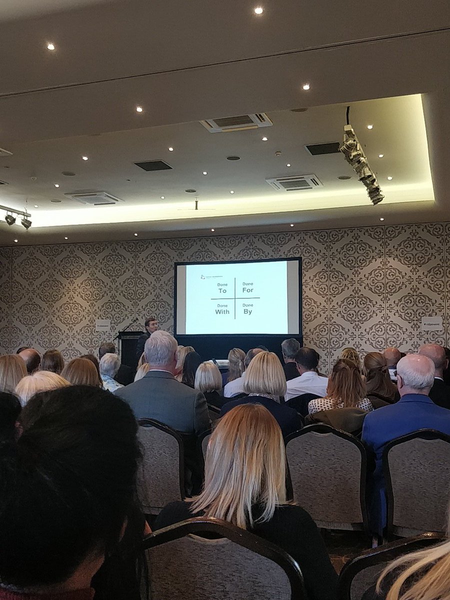 LiamPeterTemple's tweet photo. Russell advises 'done with' and 'done by' communities is better than dictating and decreeing mental health solutions #cdpevent #MentalHealth https://t.co/PXcCql74pc