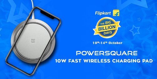 PowerSquareInc's tweet image. Avail the PowerSquare 10W Fast Wireless Charging Pad at a special price only on @Flipkart #BigBillionDays. Click the link here: bit.ly/2ONFmVj