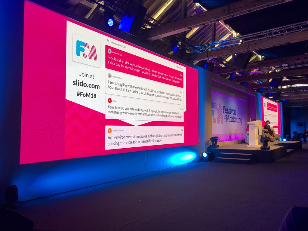 Excited to be #FOM18 for two illuminating days of Marketing workshops and talks. Great talk about mental health #WorldMentalHealthDay2018 and looking forward to #louisefurneaux talk about how #Honda used our Neuromarketing service #engagementinsights to drive effectiveness