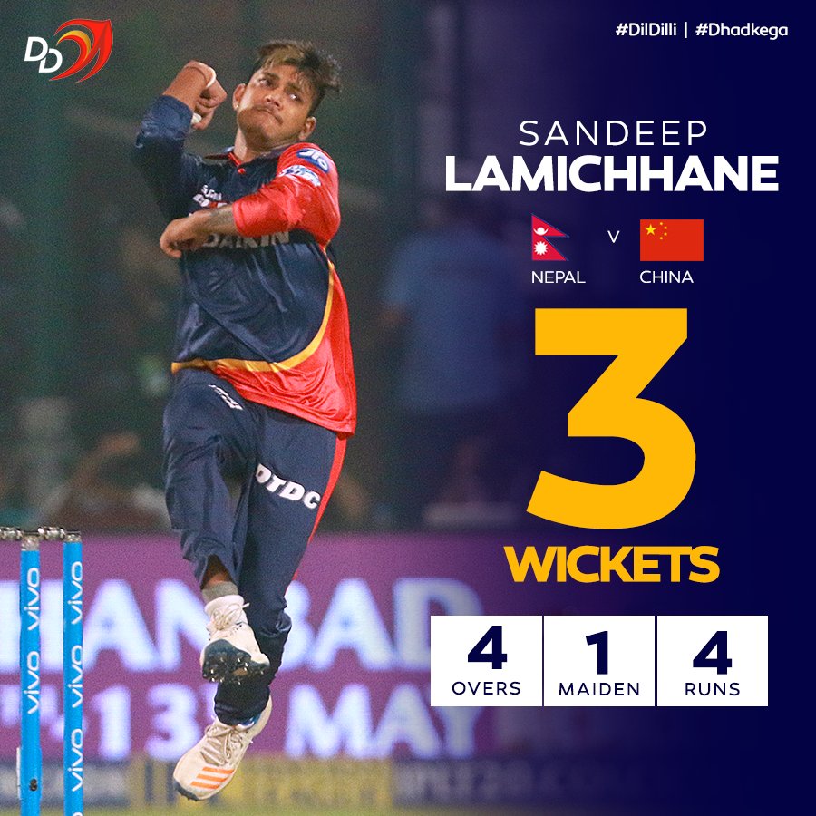 Another 'Player of the Match' performance from our wonder kid at the ICC World T20 Asia Region Qualifiers!

#DilDilli #Dhadkega <a href="/IamSandeep25/">harkalal aryal</a>