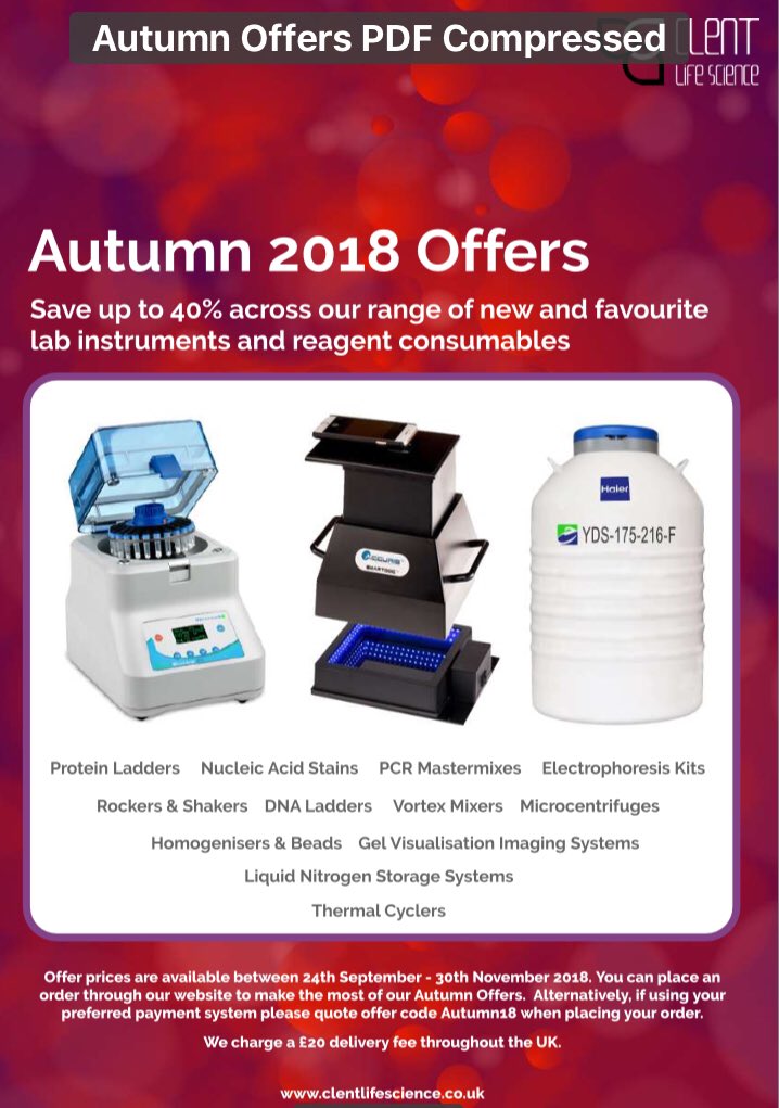 StewartSale's tweet photo. Check out the Autumn18 special offers brochure from @ClentScience  - visit our website and download the offers #specialoffers #lifesciences @WB_Facts @highQu_GmbH #microzone #benchmarkscientific #haierbiomedical https://t.co/FWXuudGHhl