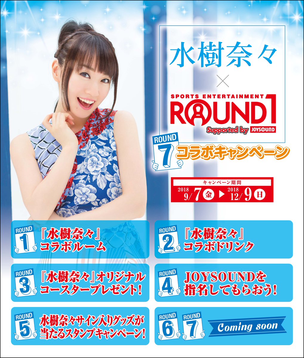 水樹奈々 ROUND1 コラボ 2018年 コースター 7枚 コンプ 【公式通販】