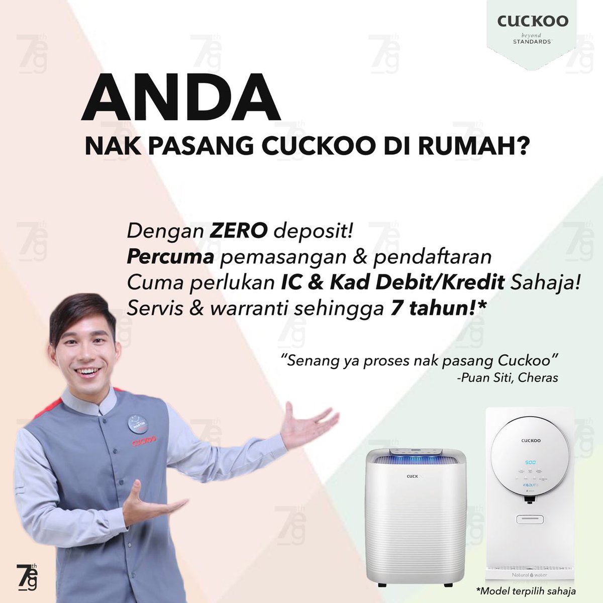 Ada yang tanya dan cakap kat BEN tadi, 

1) "Macam mana nak pasang Cuckoo kat rumah?"

 - Cari saja agent Cuckoo dan dengan hanya berbekalkan IC &amp; KREDIT/DEBIT CARD SAHAJA,  anda boleh nikmati pendaftaran dan pemasangan PERCUMA TANPA DEPOSIT! 
#BENCUCKOO