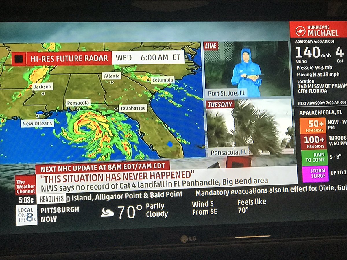 When <a href="/StephanieAbrams/">Stephanie Abrams</a> is in my hometown, it’s not a good sign. We’re so scared of this storm. 😞 #portstjoe #stjoebeach