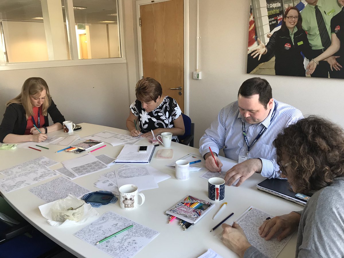 RT L&amp;D team doing some mindfulness colouring for the Big Brew <a href="/mycoopfood/">Central Co-op Food</a> <a href="/NJJBurrows/">Nathan Burrows</a> #MentalHealthAwarenessDay