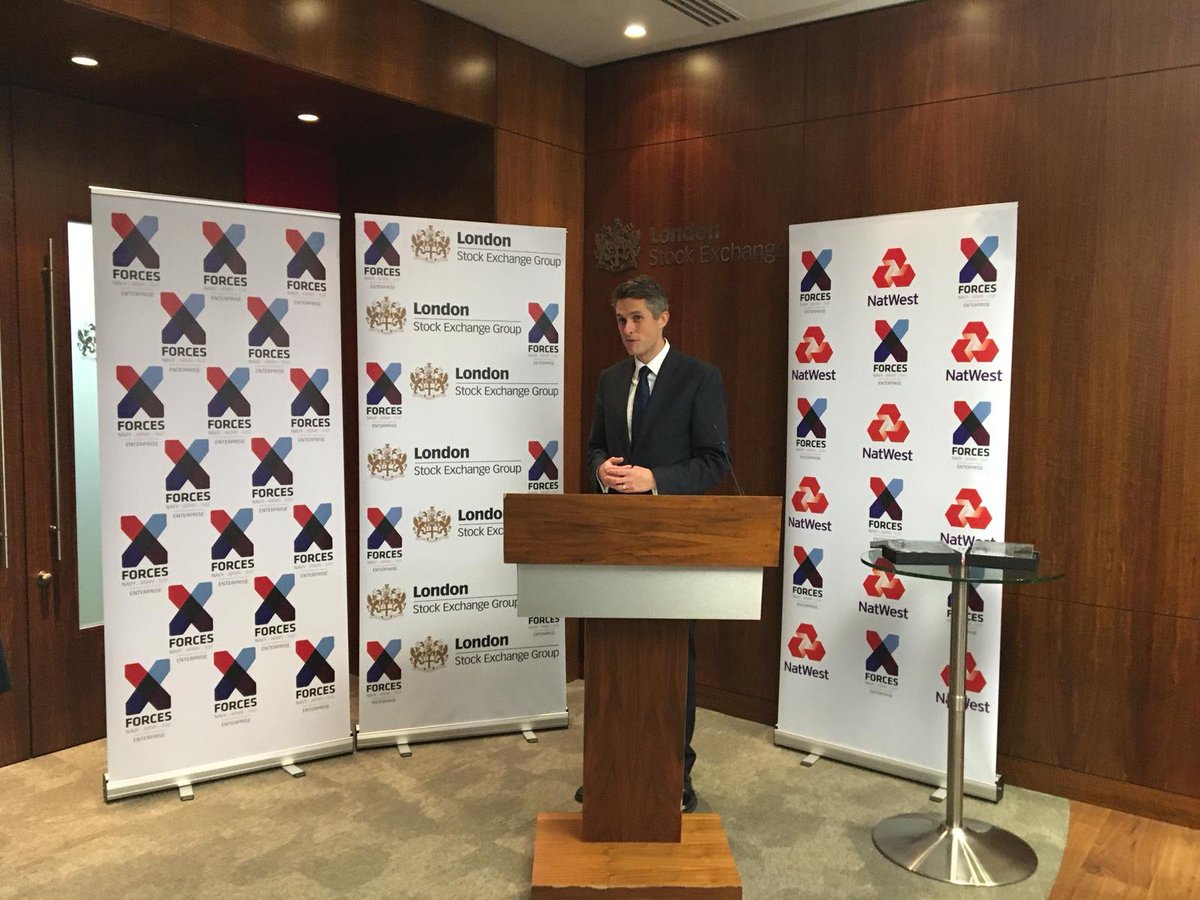 Defence Secretary <a href="/GavinWilliamson/">Sir Gavin Williamson CBE MP</a> speaking at the <a href="/LSEgroup/">Partner LSE Carolyn</a> for <a href="/OfficialXForces/">X-Forces Enterprise - our handle is now @XForces</a> 5th birthday event. The MoD has a strong relationship with our charity partners - they provide vital services for veterans, with X-forces promoting self-employment for service leavers