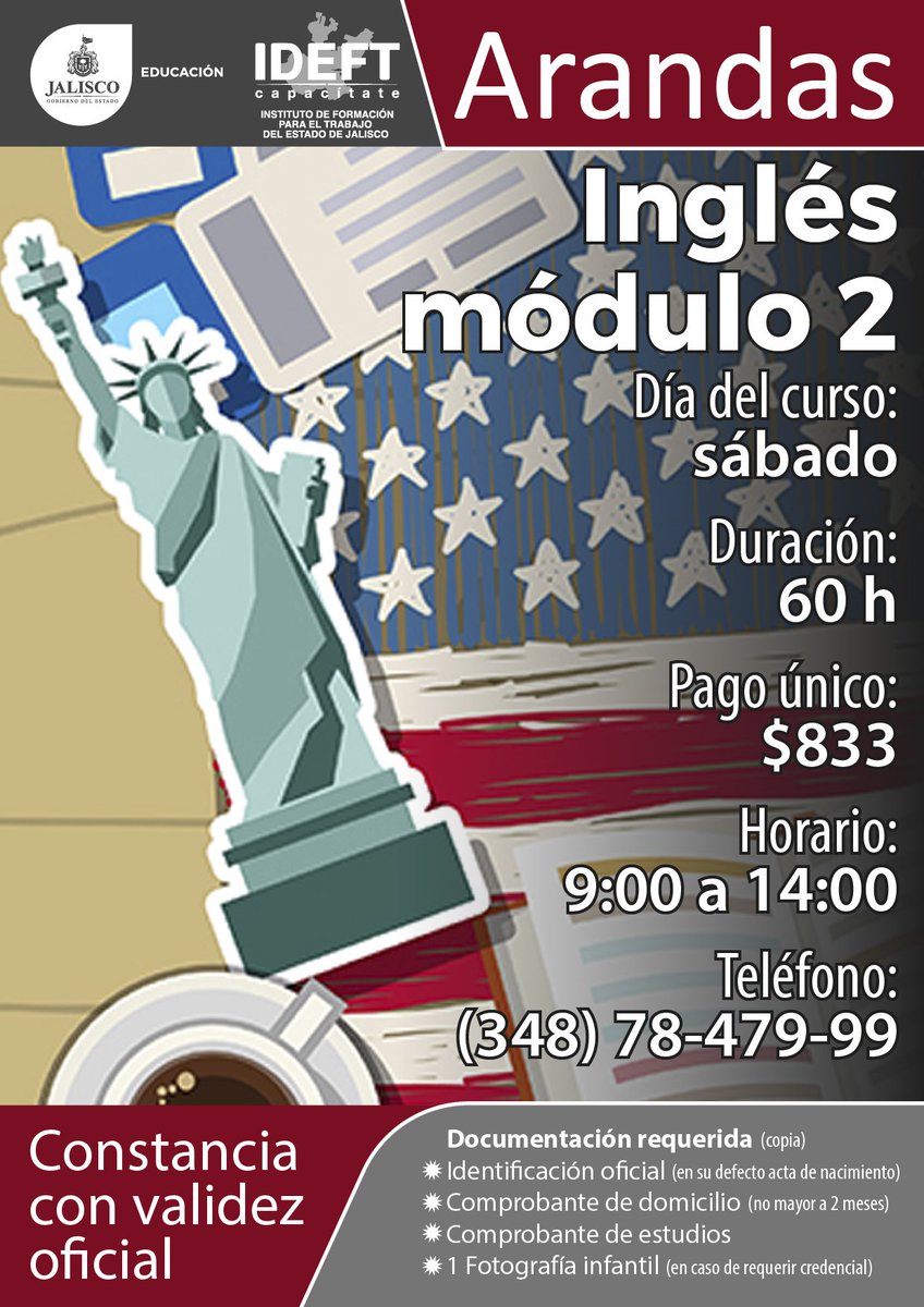 IdeftArandas's tweet image. ¿Ya te inscribiste? 🧐
No te quedes fuera!!!
Fecha limite de inscripción: 17 de Octubre
#CapacitaciónParaElTrabajo